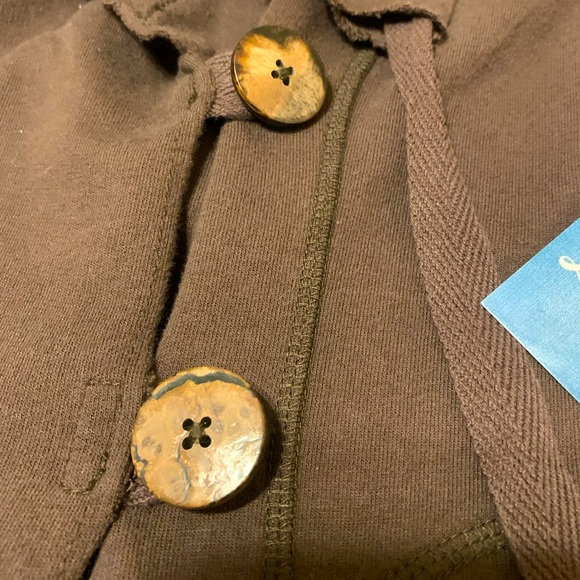 NWT Lucky Brand big collar cardigan with pockets. Size Large. Chocolate brown. - Picture 2 of 7